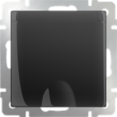 Розетка влагозащищенная с заземлением с защитной крышкой и шторками Werkel WL08-SKGSC-01-IP44 Черная матовая - купить в Саратове