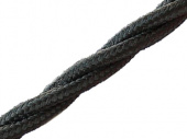 Витой ретро кабель для внешней проводки Werkel Retro 3х2,5мм черный - купить в Саратове
