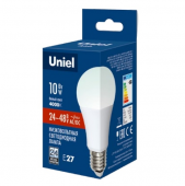 Светодиодная лампа низковольтная Uniel LED-A60-10W/NW/E27/FR/24-48V с гарантией 