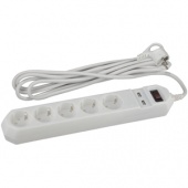 USF-5es-1.5m-USB-W Сетевой фильтр ЭРА (белый) с заземл, 3x0,75мм2, с выкл, 5гн+2USB, 1.5м - купить в Саратове