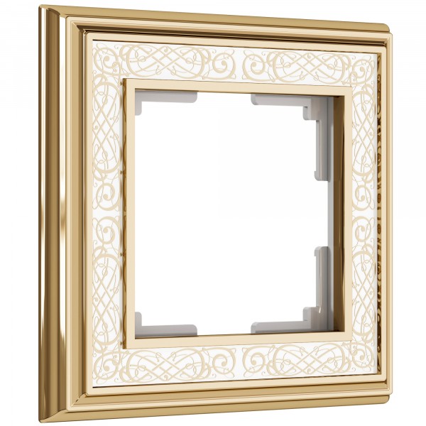 Рамка на 1 пост WL77-Frame-01 Palacio Gracia (золото/белый) - купить в Саратове